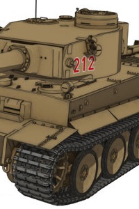 PLATZ Girls und Panzer Tiger I -Kuromorimine Girl\'s High ver.- 1/35 Plastic Kit