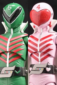 EVOLUTION TOY Hero Action Figure Himitsu Sentai Goranger Momoranger & Midoranger Action Figure