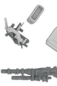 PLUM PMOA POWERDoLLS2 Expansion Set B 5inM [MC120mm Cannnon & DRu20ATM & DSG11SMG & M62 Grenade] for Armored Trooper 1/48 Plastic Kit (Re-release)