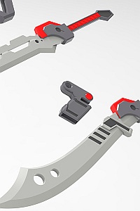 KOTOBUKIYA M.S.G Modeling Support Goods Weapon Unit 54 Customized Blade Set 02 Grey Ver. Plastic Kit (Re-release)