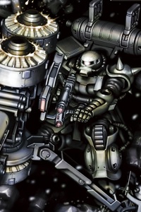 Bandai Gundam (0079) HG 1/144 MS-06 Zaku II + Big Gun Set (Gundam Thunderbolt ver.)